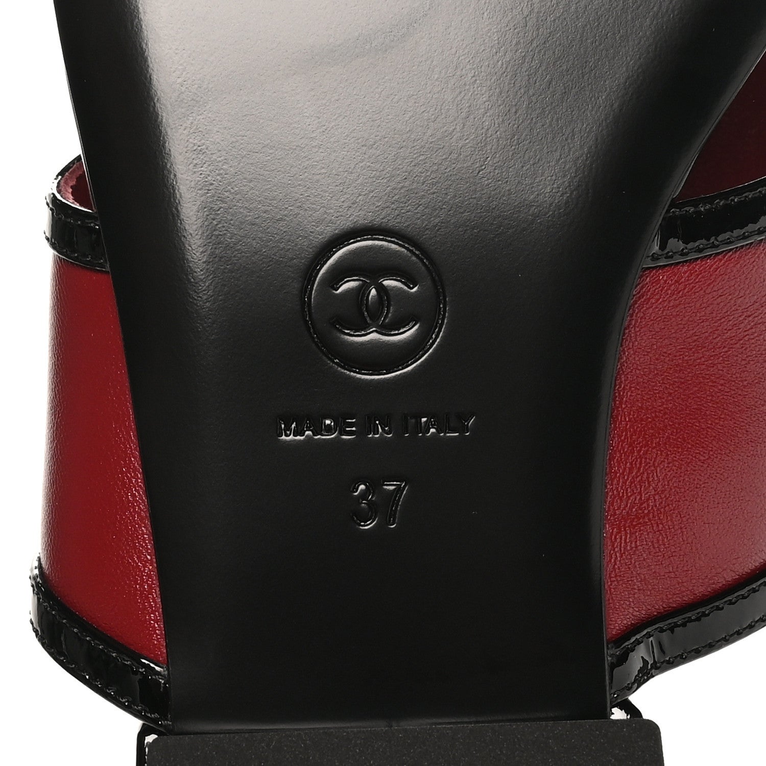 Chanel Lambskin Patent Calfskin CC Thong Sandals 37 Burgundy Black 8 of 9