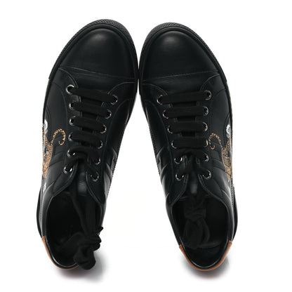 Hermes Calfskin Womens Jungle Love Voltage Sneakers 35 Black 2 of 11