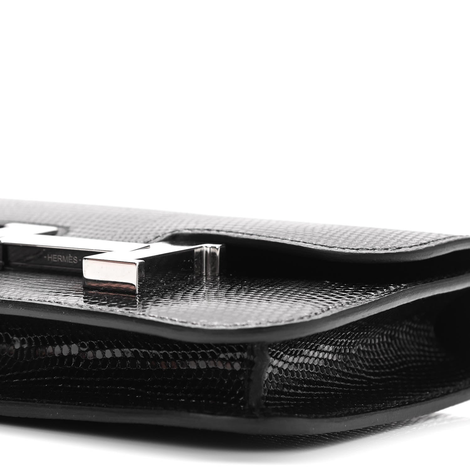 Hermes Lizard Constance Slim Wallet Black 10 of 11