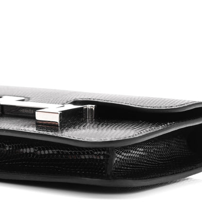 Hermes Lizard Constance Slim Wallet Black 10 of 11