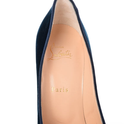 Christian Louboutin Velvet Decoltish 100 Pumps 39.5 Petrol 7 of 8