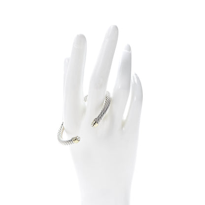 David Yurman Sterling Silver 14K Yellow Gold Pearl 5mm Cable Classics Petite Color Bracelet 2 of 4