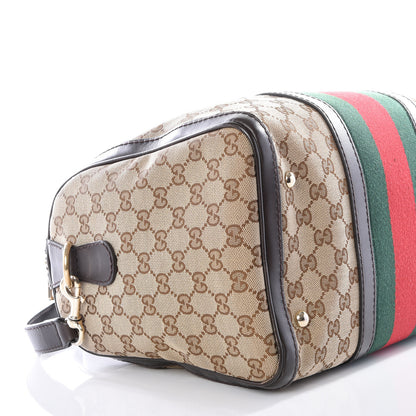 Gucci Monogram Vintage Web Medium Boston Dark Brown 7 of 12