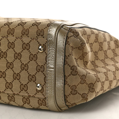 Gucci I Monogram Cellarius Calfskin Large Bella Top Handle Bag Gold 9 of 9