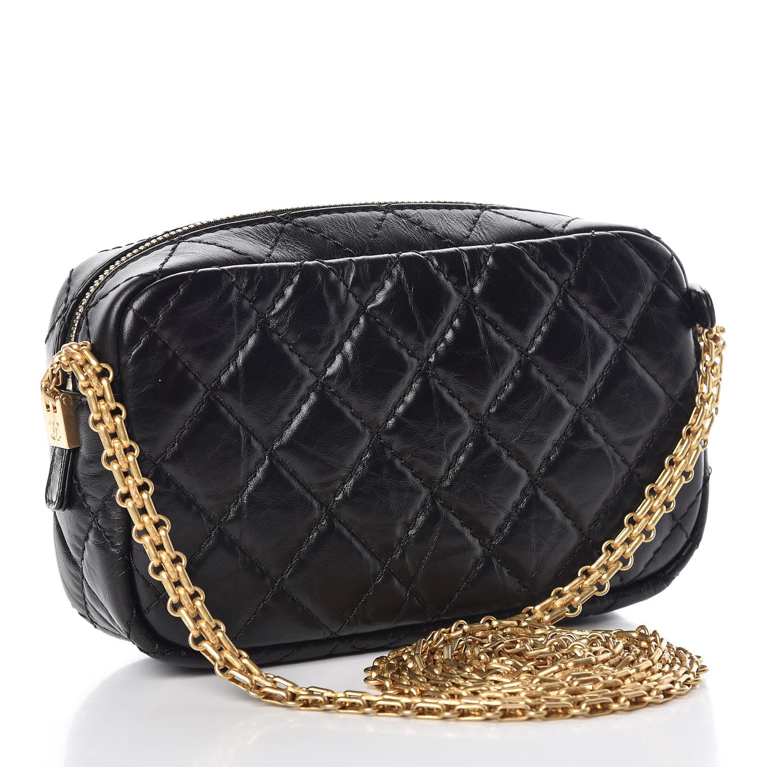 Chanel Aged Calfskin Quilted Mini Reissue Camera Case Black 3 of 10