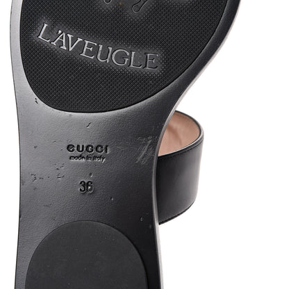 Gucci Calfskin GG Marmont Thong Sandals 36 Black 10 of 12