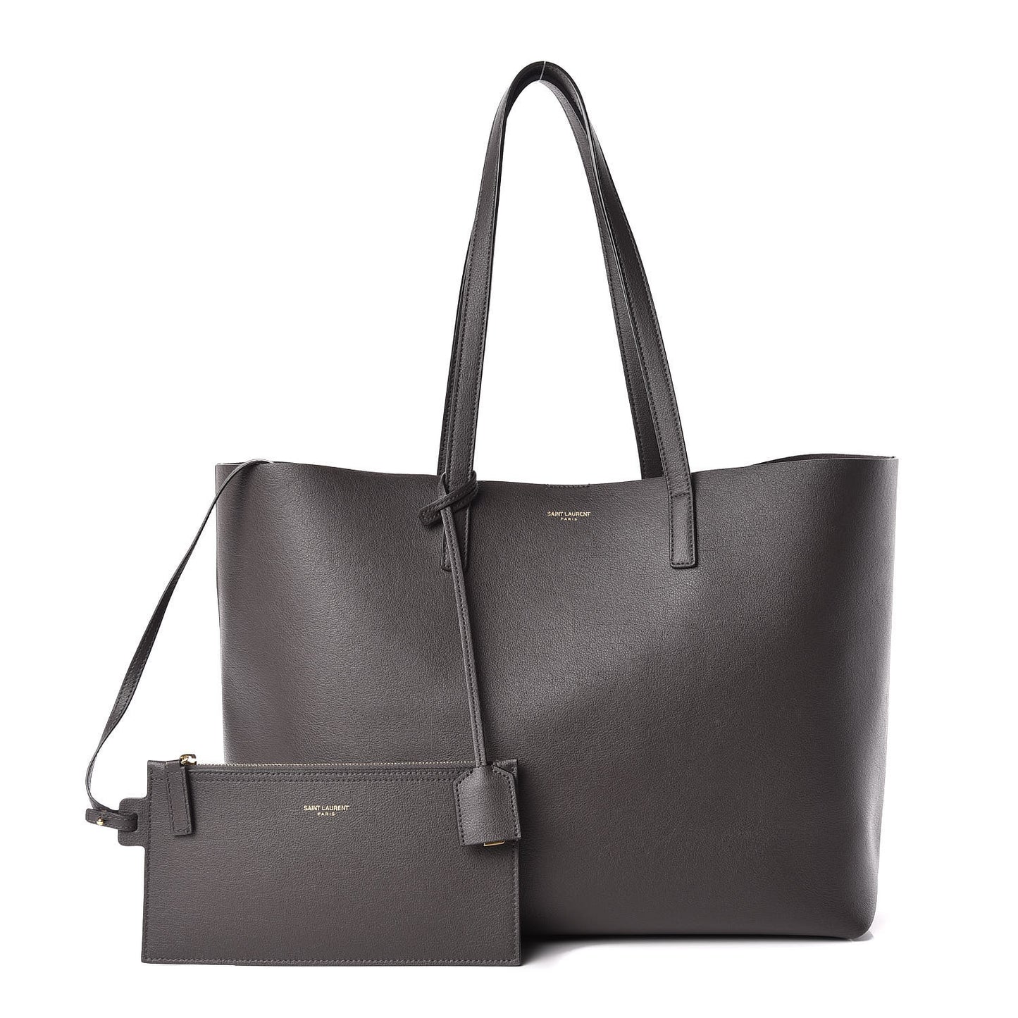 Calfskin Large Shopping Tote Asphalt