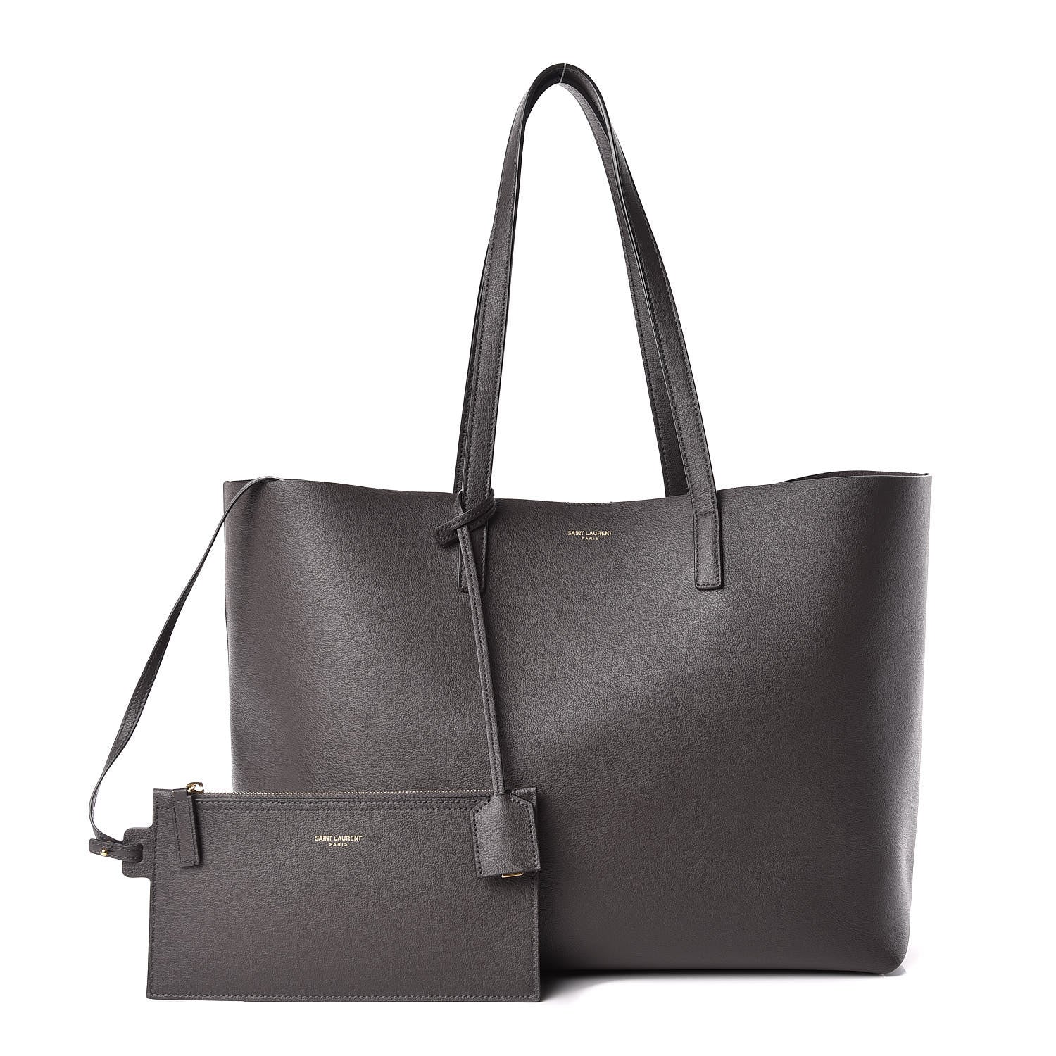 Saint Laurent Calfskin Large Shopping Tote Asphalt 1 of 11