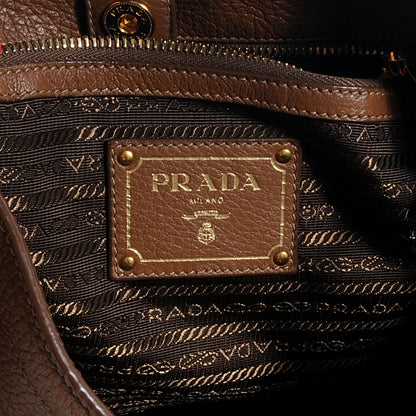 Prada Cervo Deerskin Zipper Hobo Cammello 6 of 8