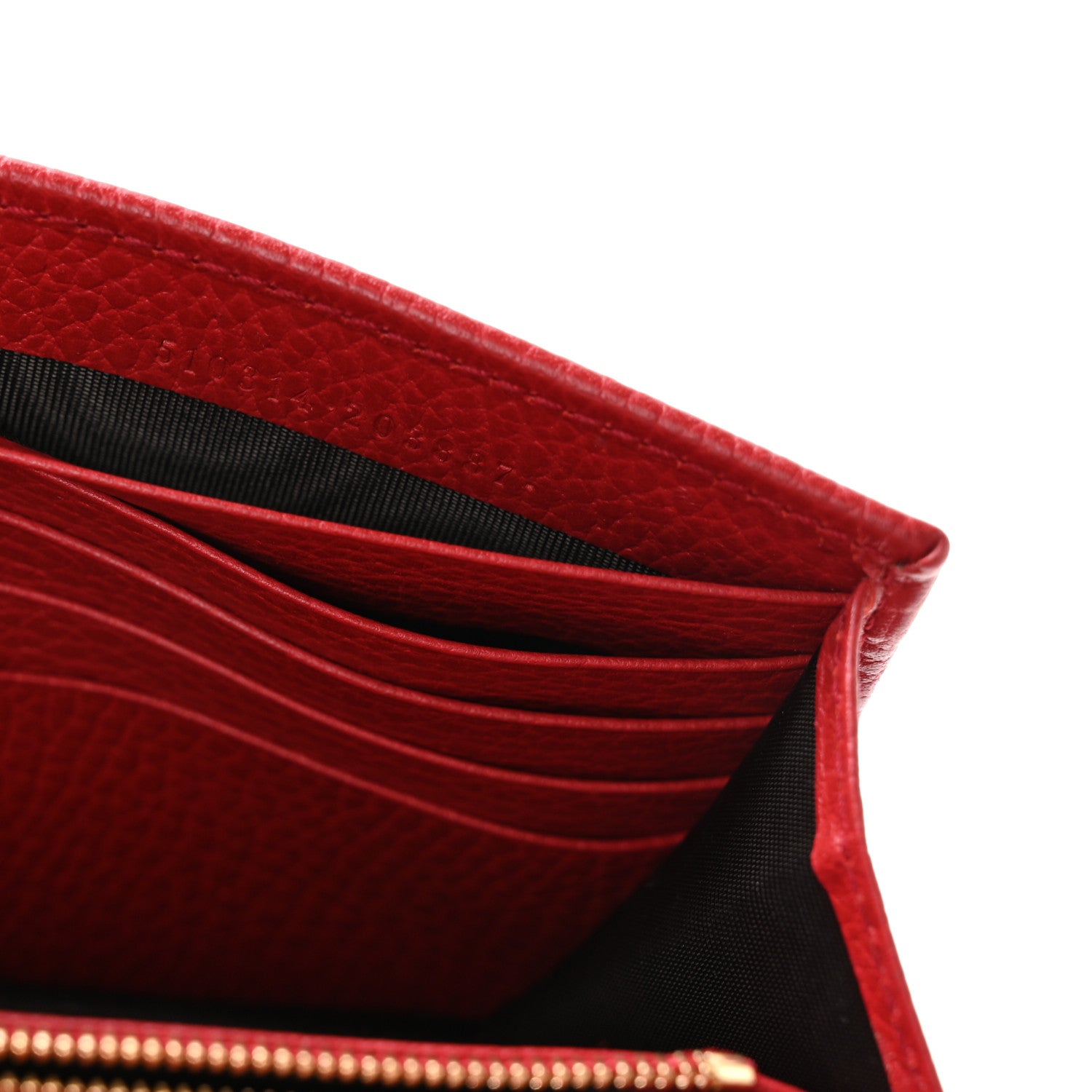 Gucci Dollar Calfskin Interlocking G Chain Wallet Red 7 of 11