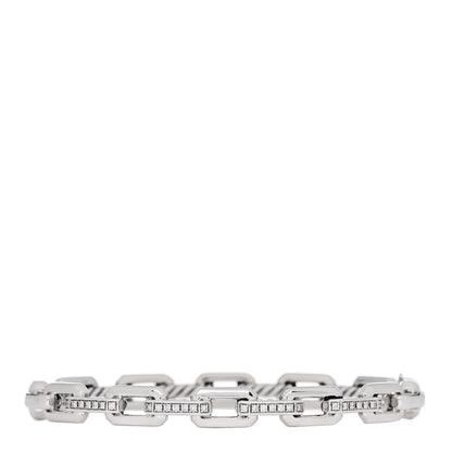 David Yurman Sterling Silver Diamond 7mm Stax Link Bangle Bracelet 1 of 3