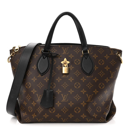 Louis Vuitton Monogram Flower Zipped Tote MM Black 1 of 12