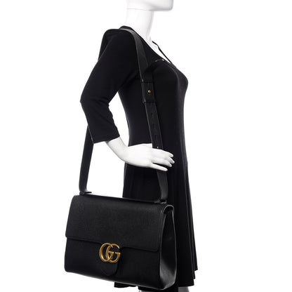 Gucci Calfskin GG Marmont Messenger Bag Black 2 of 17