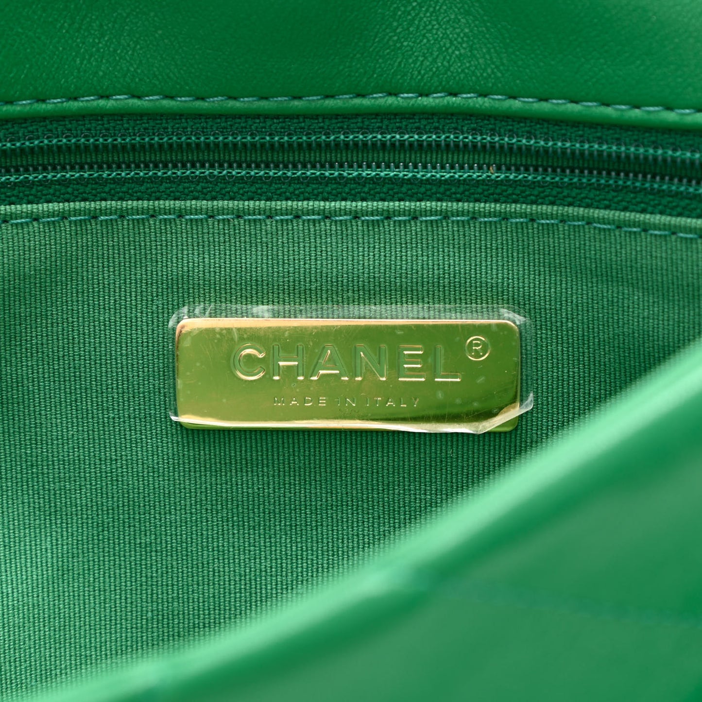 Lambskin Quilted Medium Chanel 19 Flap Green