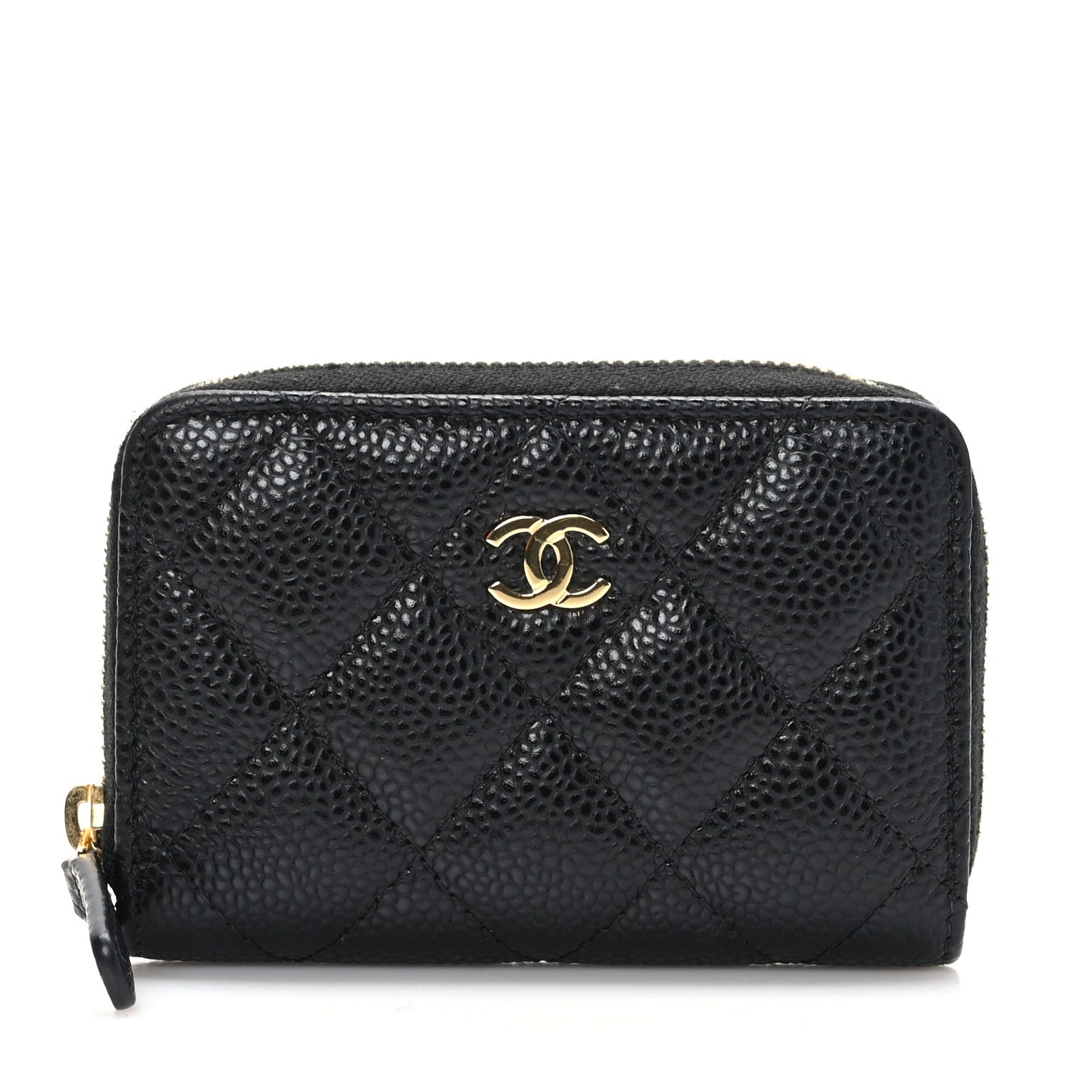 Chanel Caviar Quilted Zip Coin Purse Black 1 of 7