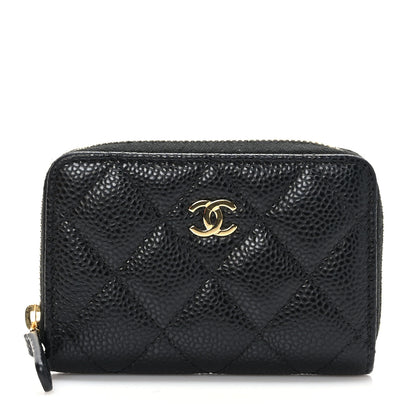 Chanel Caviar Quilted Zip Coin Purse Black 1 of 7