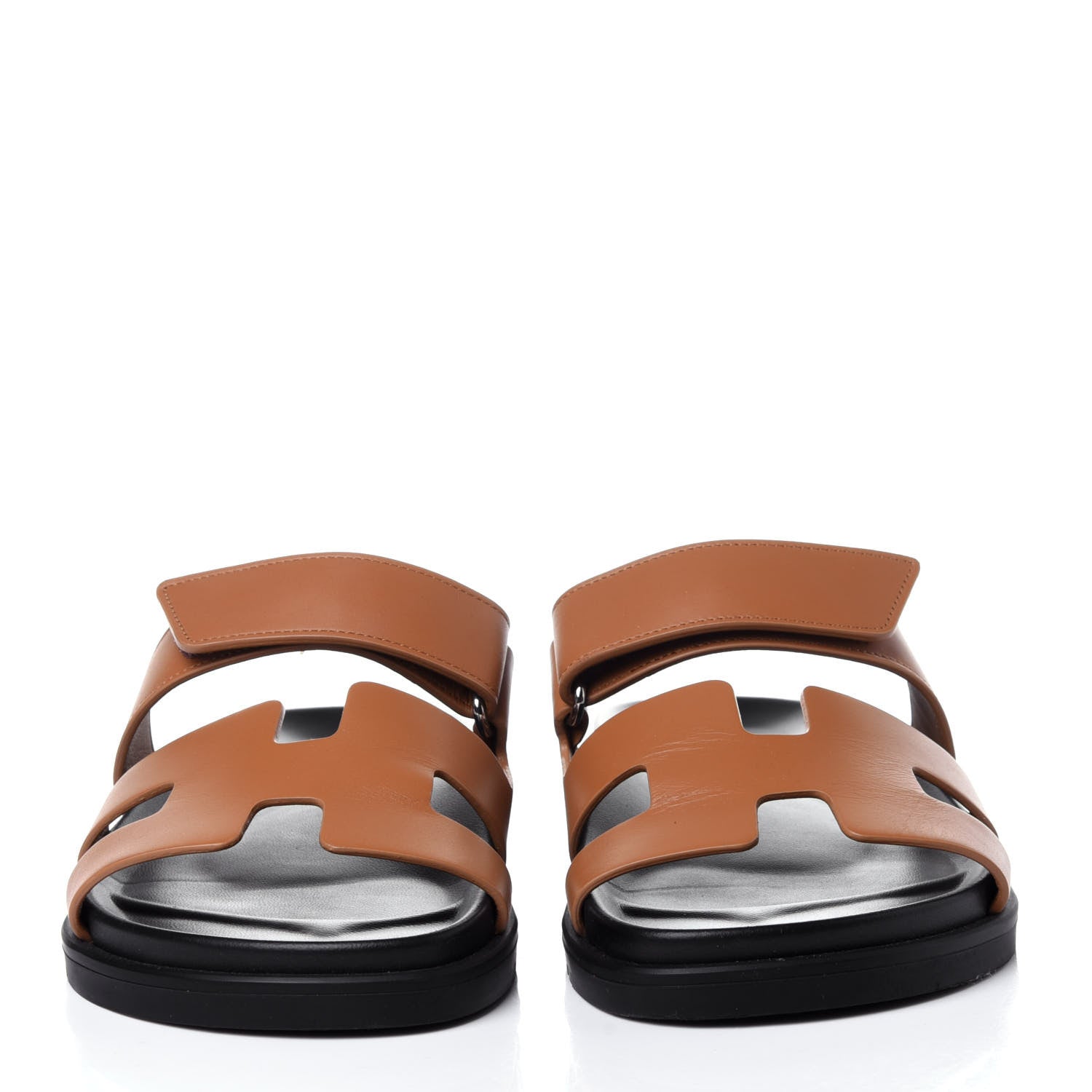 Hermes Calfskin Womens Chypre Sandals 37.5 Beige Dore 2 of 13