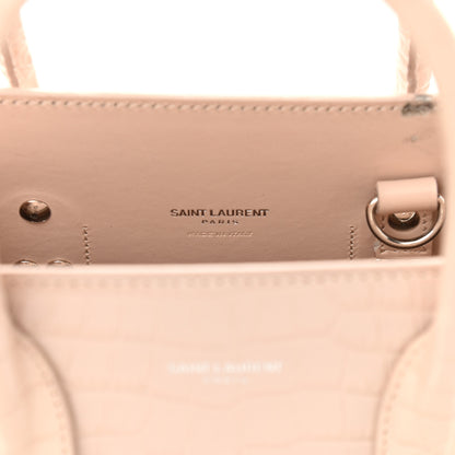 Saint Laurent Calfskin Crocodile Embossed Baby Sac De Jour Rose Antic 6 of 10