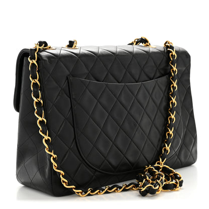 Chanel Lambskin Quilted XL Jumbo Single Flap Black 3 of 16