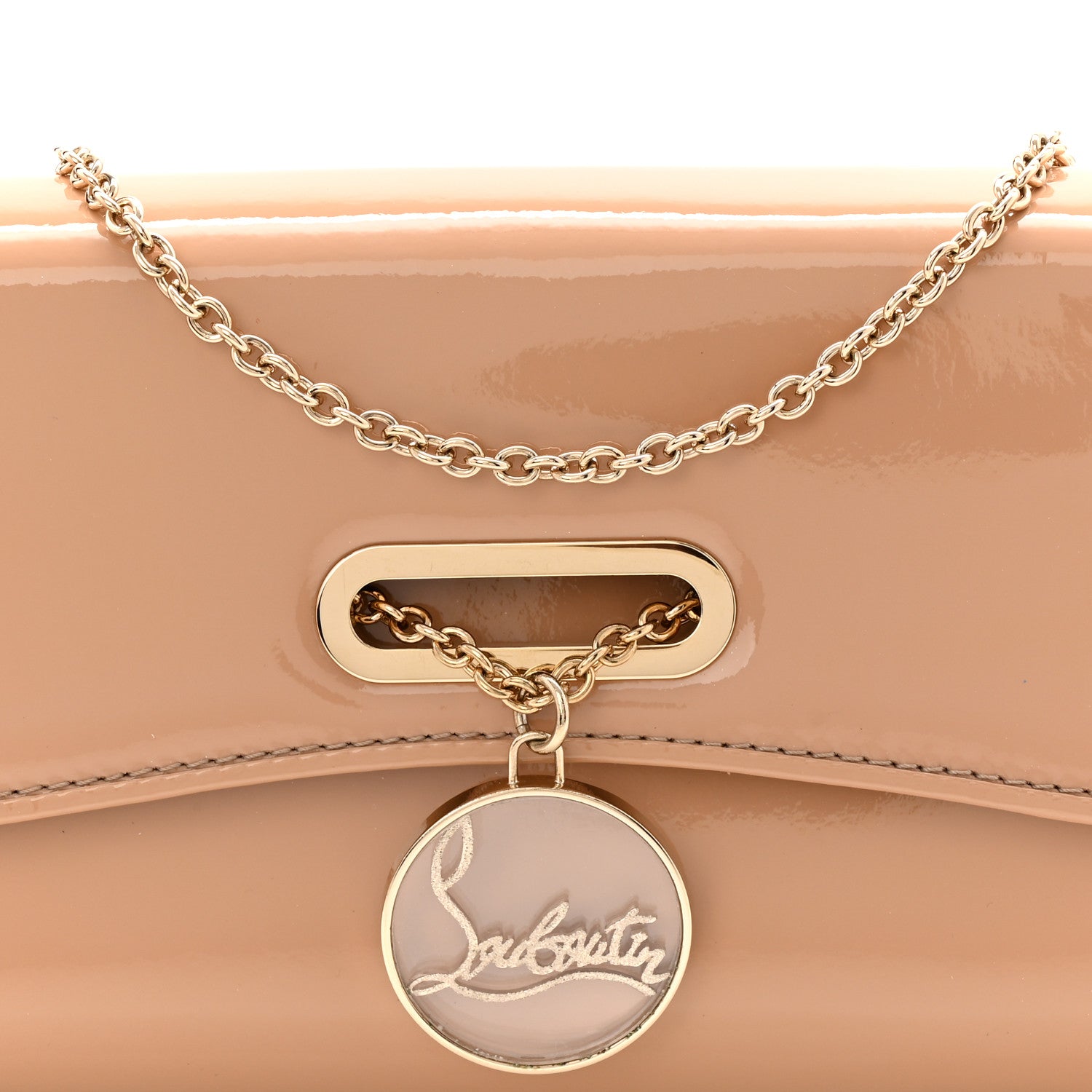Christian Louboutin Patent Riviera Clutch Nude 1797272 – FASHIONPHILE