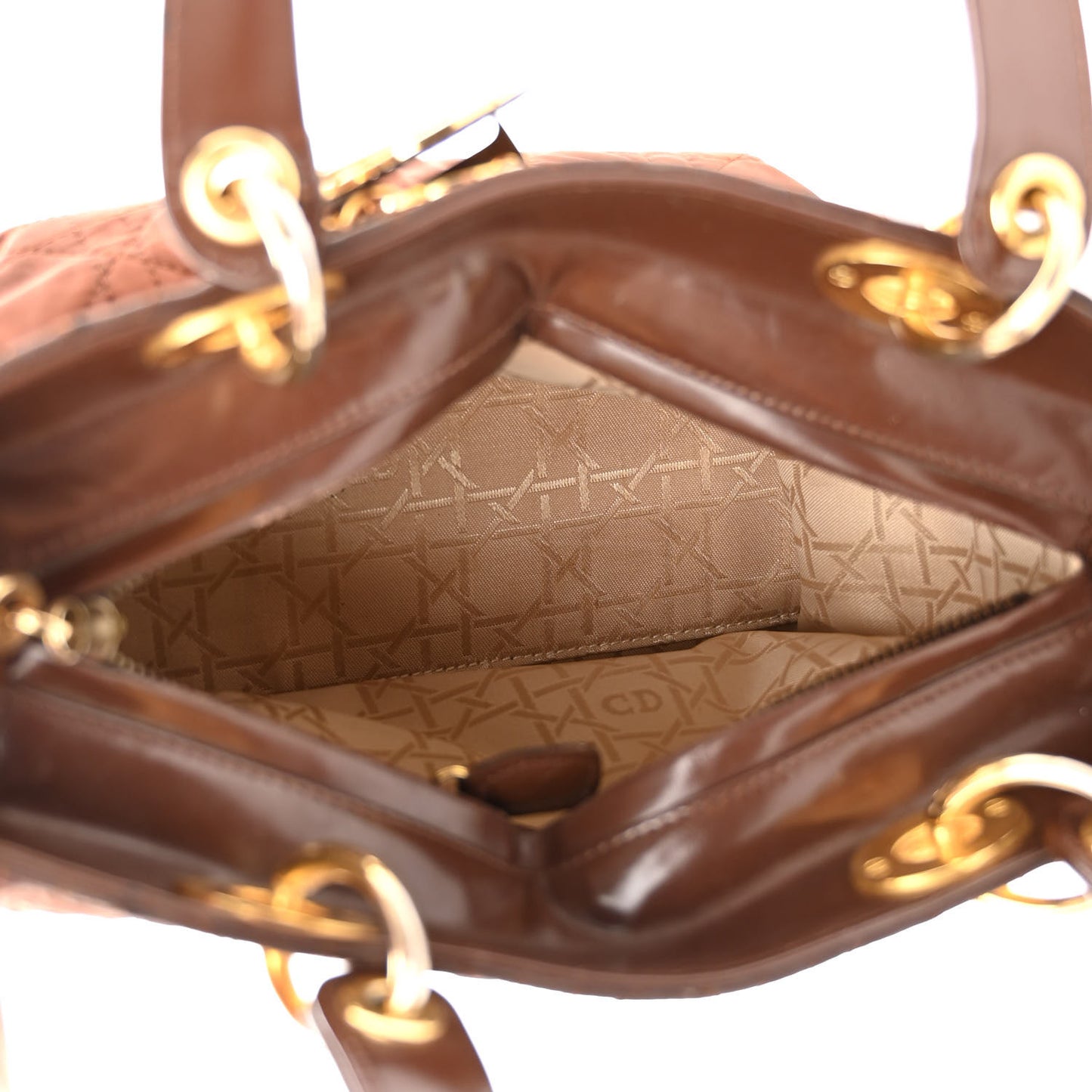 Nylon Cannage Medium Lady Dior Brown