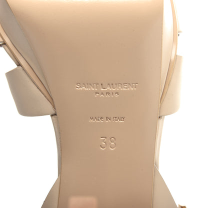 Saint Laurent Calfskin Tribute 75 Platform Sandals 38 Nude Powder 9 of 12