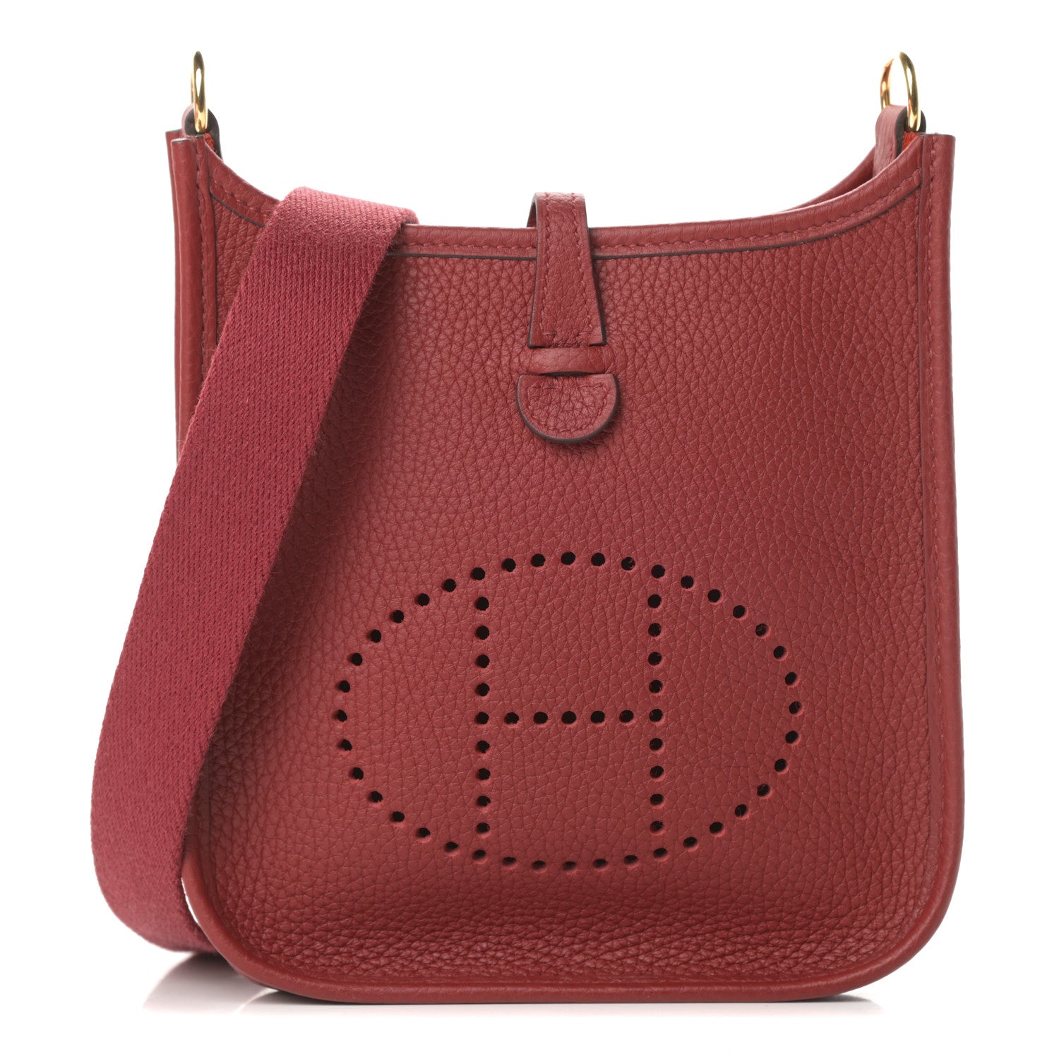 Hermes Taurillon Clemence Evelyne TPM Rouge Grenat 1 of 12