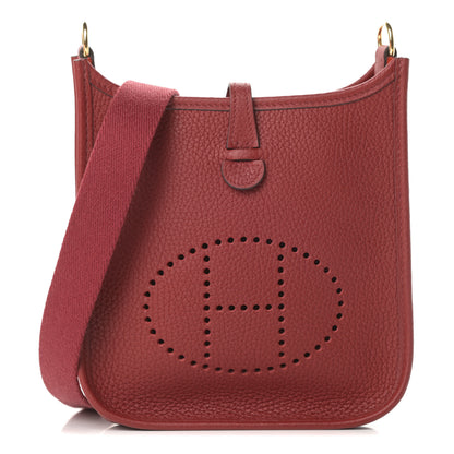Hermes Taurillon Clemence Evelyne TPM Rouge Grenat 1 of 12