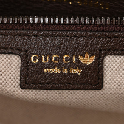 Gucci X ADIDAS Crystal Vintage Monogram Textured Dollar Calfskin Web Trefoil Logo Mini Bowling Bag Mid Natural Nut Off White New Acero 6 of 10