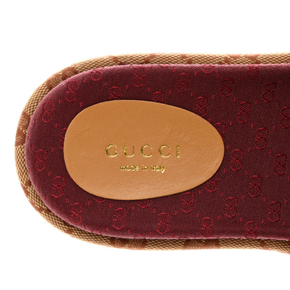Gucci Canvas GG Monogram Angelina Platform Slide Sandals 37 Beige Ruggine 7 of 8