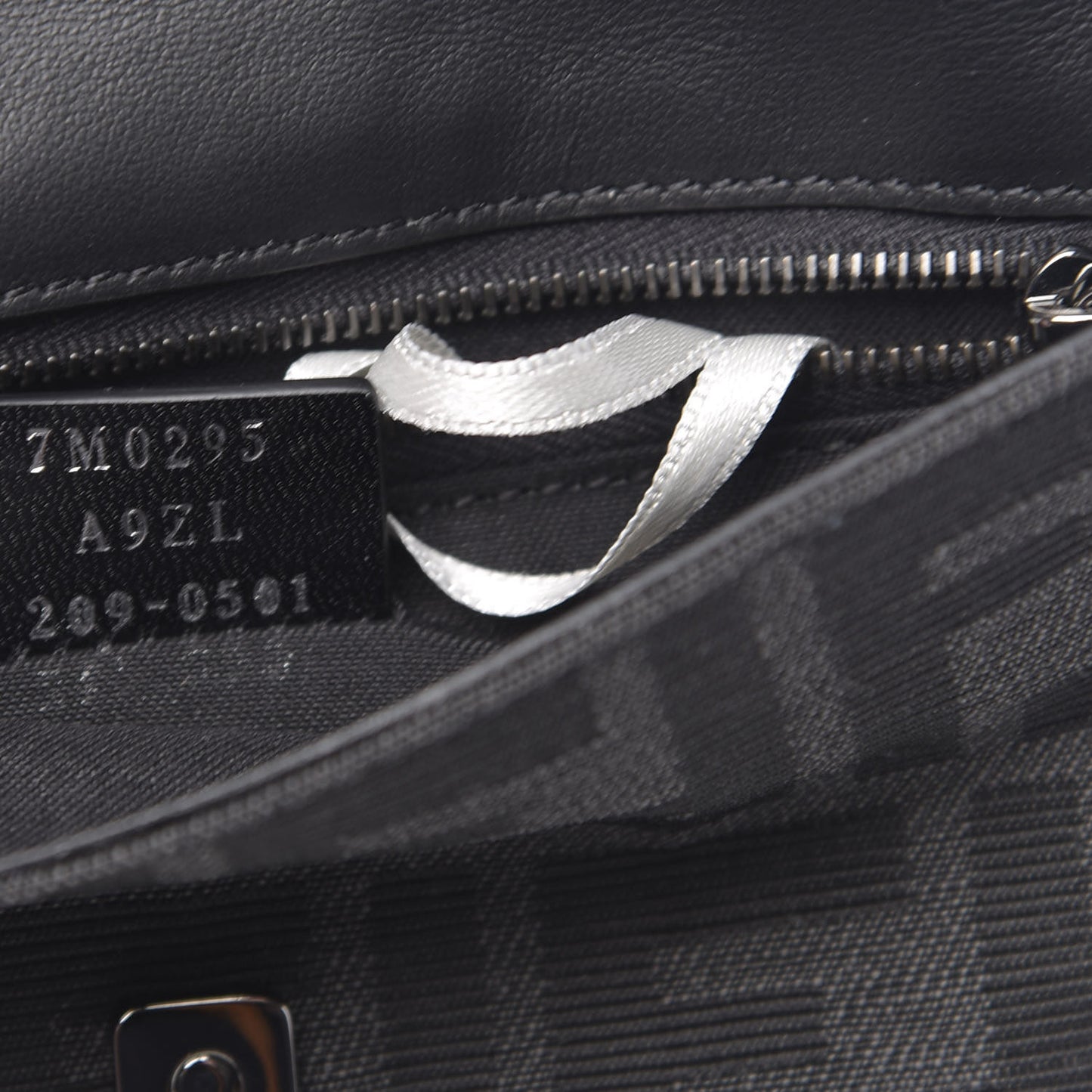 Recycled Fabric Jacquard Vitello Grace FF 1974 Baguette Belt Pouch Asfalto Black