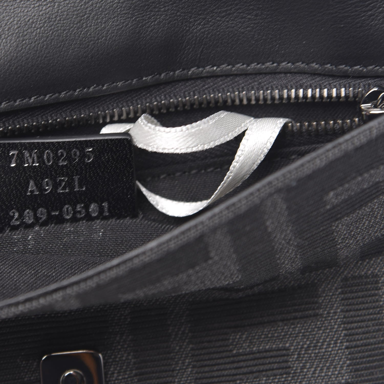 Fendi Recycled Fabric Jacquard Vitello Grace FF 1974 Baguette Belt Pouch Asfalto Black 7 of 10