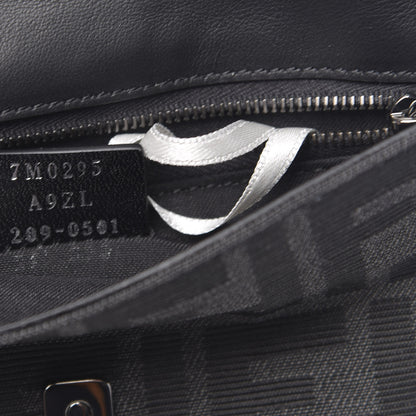 Fendi Recycled Fabric Jacquard Vitello Grace FF 1974 Baguette Belt Pouch Asfalto Black 7 of 10