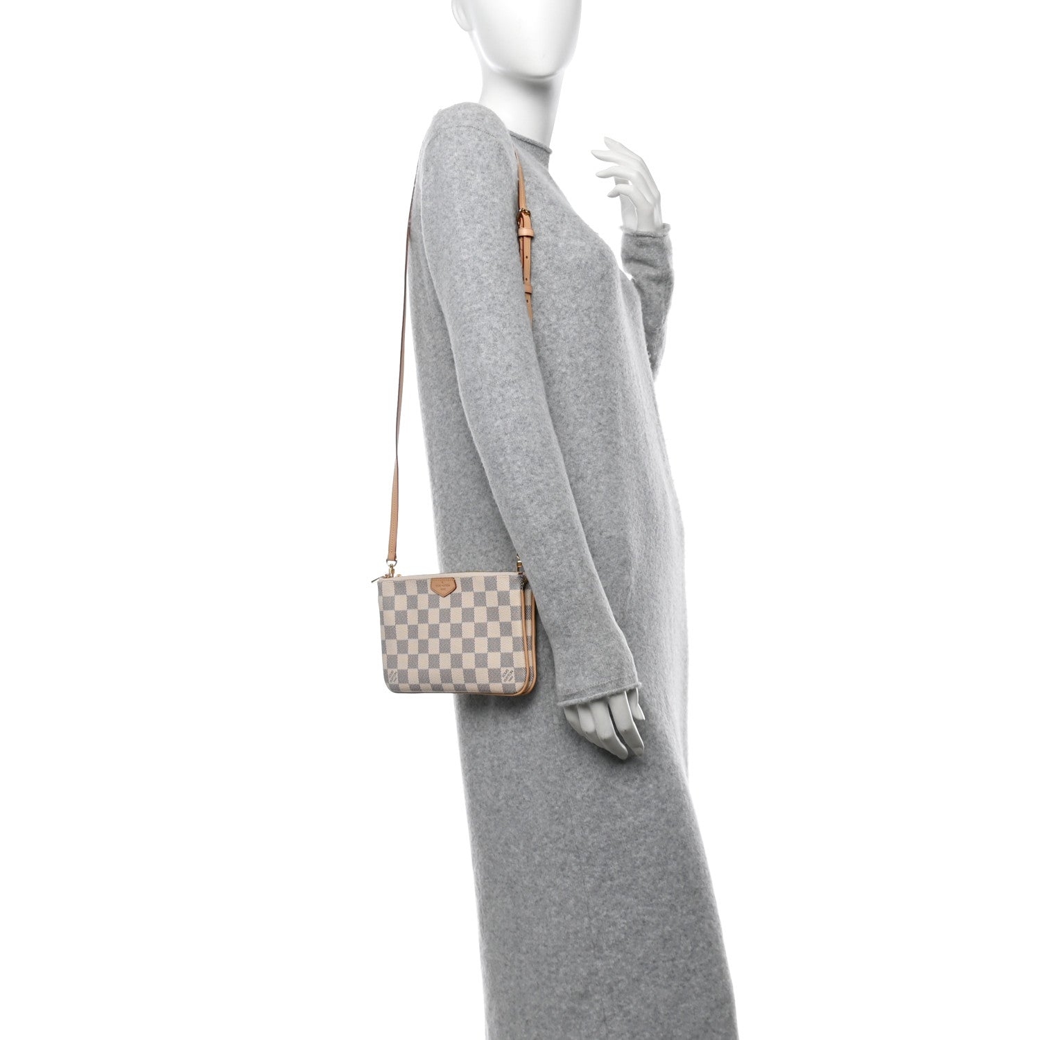 Louis Vuitton Damier Azur Double Zip Pochette 2 of 10