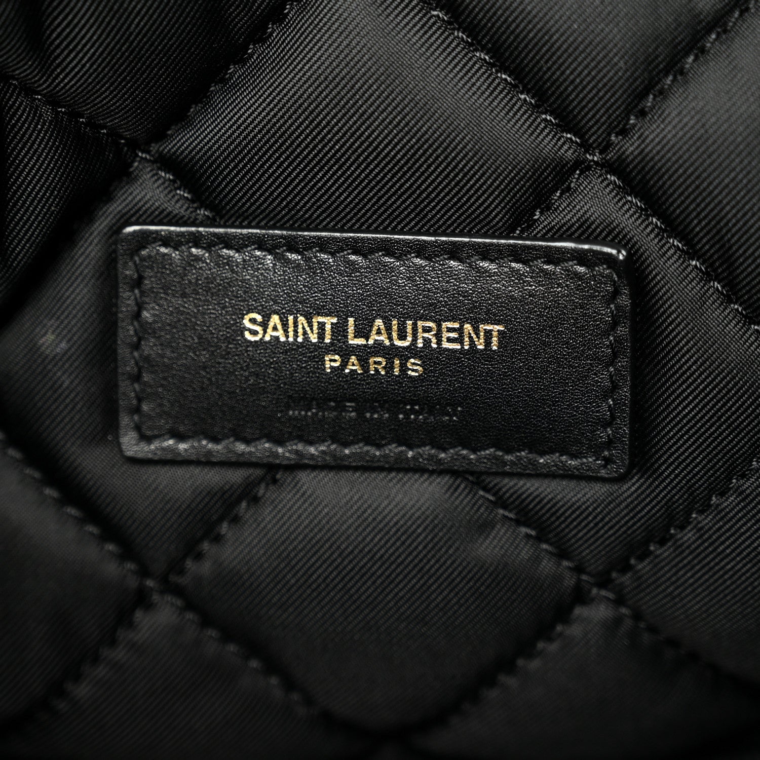 Saint Laurent Calfskin Quilted Embroidered Cassandre Large Cosmetic Pouch Black 6 of 10