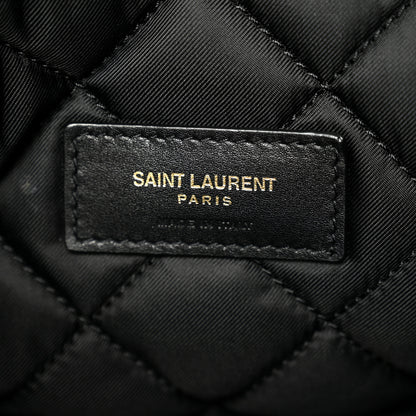 Saint Laurent Calfskin Quilted Embroidered Cassandre Large Cosmetic Pouch Black 6 of 10