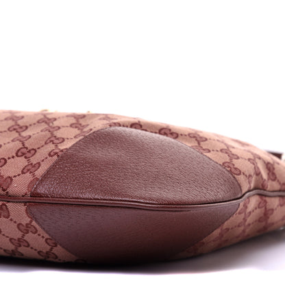Gucci Monogram Textured Dollar Calfskin Horsebit 1955 Cinch Top Messenger Bag Sahara Rubino Chardonnay 6 of 10