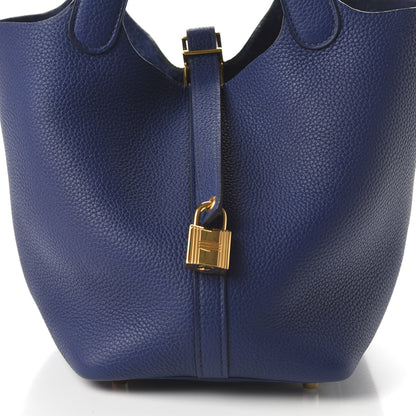 Hermes Taurillon Maurice Picotin Lock 18 PM Bleu Saphir 10 of 11