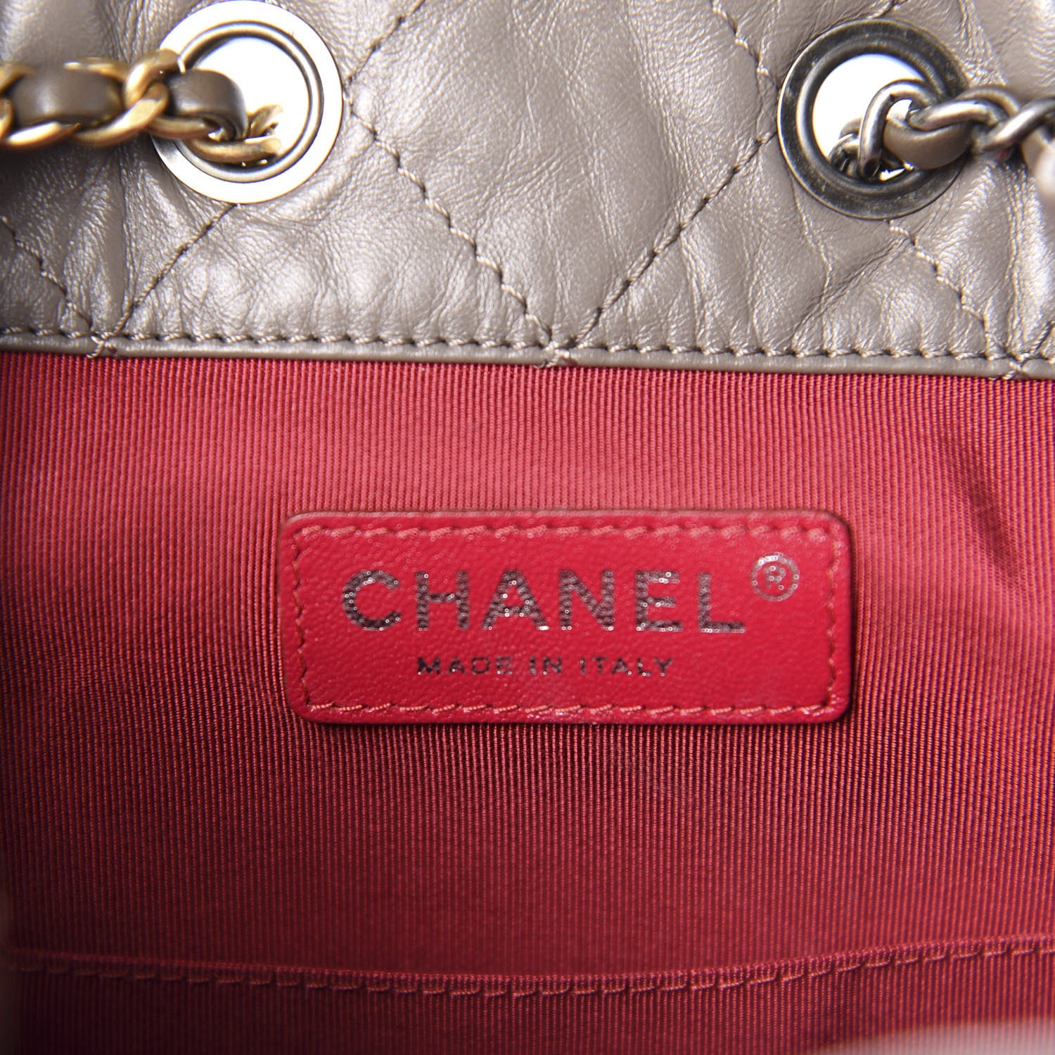 Chanel Aged Calfskin Quilted Small Gabrielle Backpack Grey 7 of 10