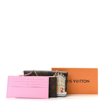 Louis Vuitton Monogram 2022 Christmas Animation Paris Pochette Felicie Chain Wallet Pink 11 of 11