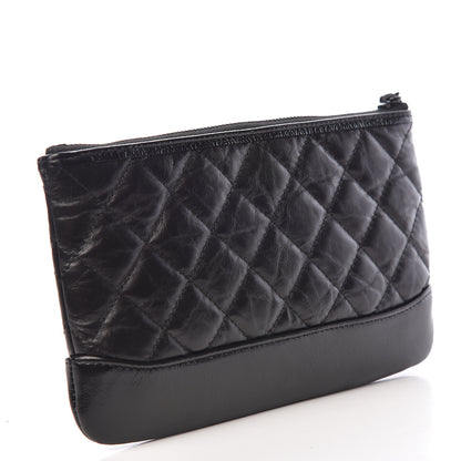 Chanel Aged Calfskin Quilted Small Gabrielle Pouch So Black 3 of 9