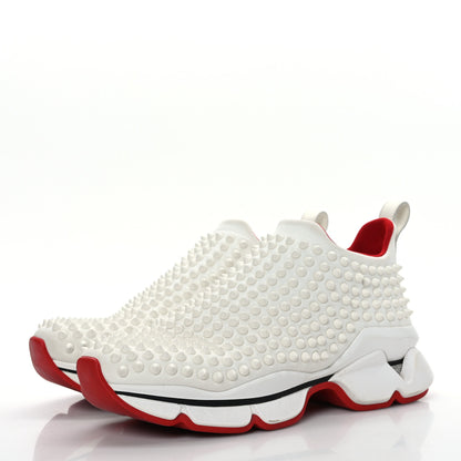 Christian Louboutin Neoprene Spike Sock Donna Flat Sneakers 37 White Snow 3 of 7