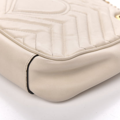 Gucci Calfskin Matelasse Small GG Marmont Shoulder Bag White 12 of 13
