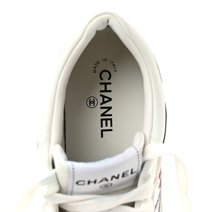 Chanel Calfskin Patent Womens CC Sneakers 40.5 White Black Red 7 of 13