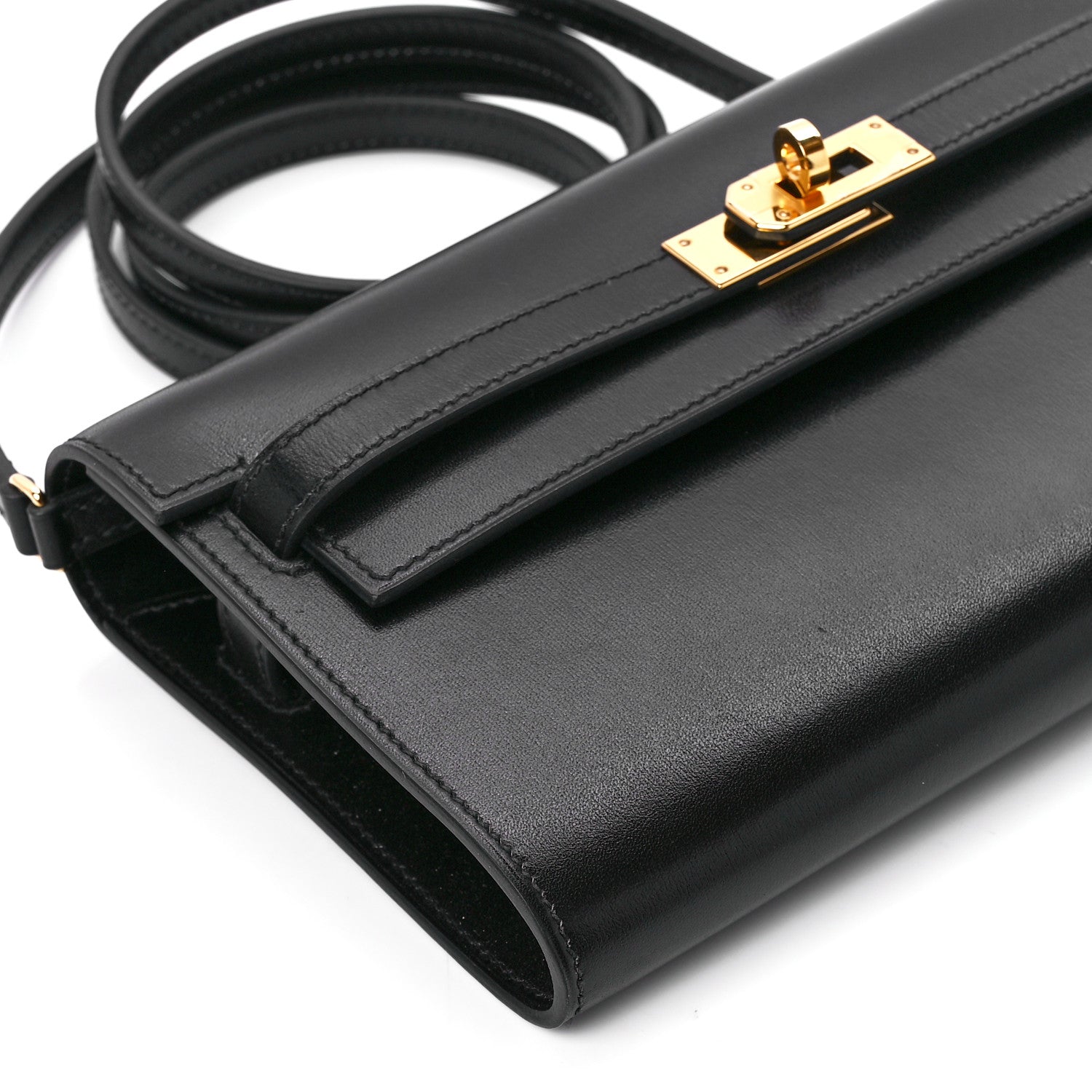 Hermes Box Kelly Wallet To Go Black 10 of 12