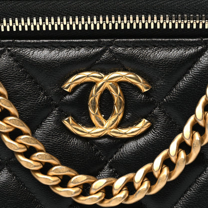 Chanel Lambskin Quilted Small Pillow Crush Vanity Case With Chain Black 8 of 11