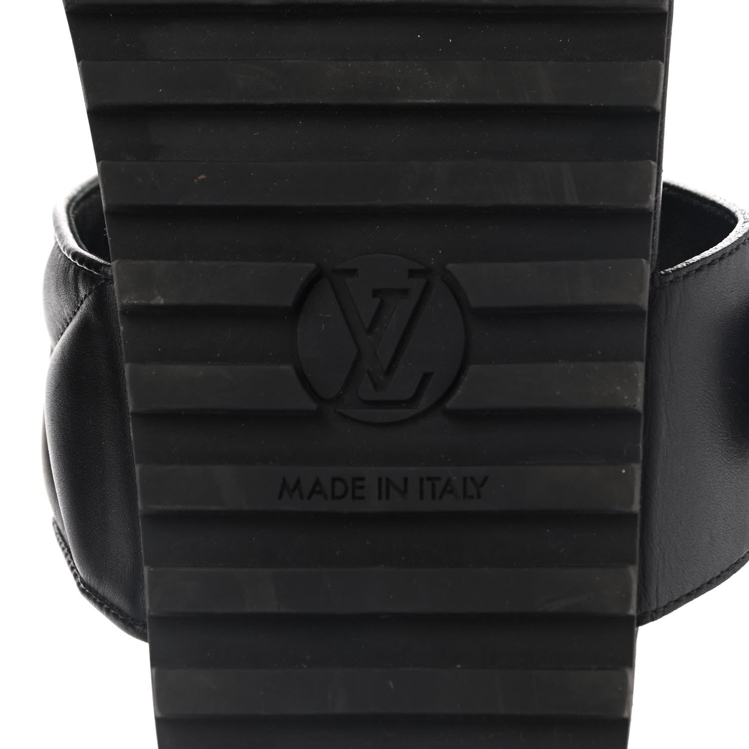 Louis Vuitton Calfskin New Wave Bom Dia Mule Sandals 38 Black 6 of 8