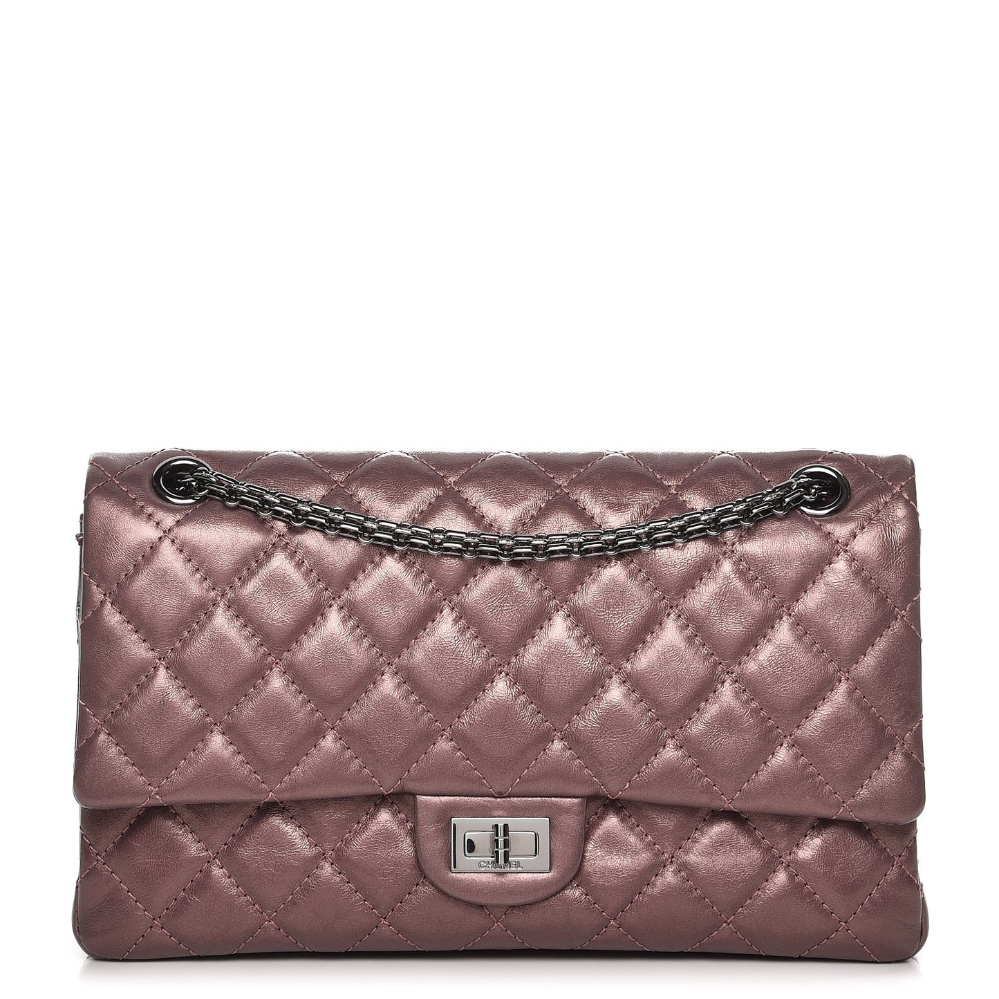 Metallic Aged Calfskin Quilted 2.55 Reissue 226 Flap Rose Fonce