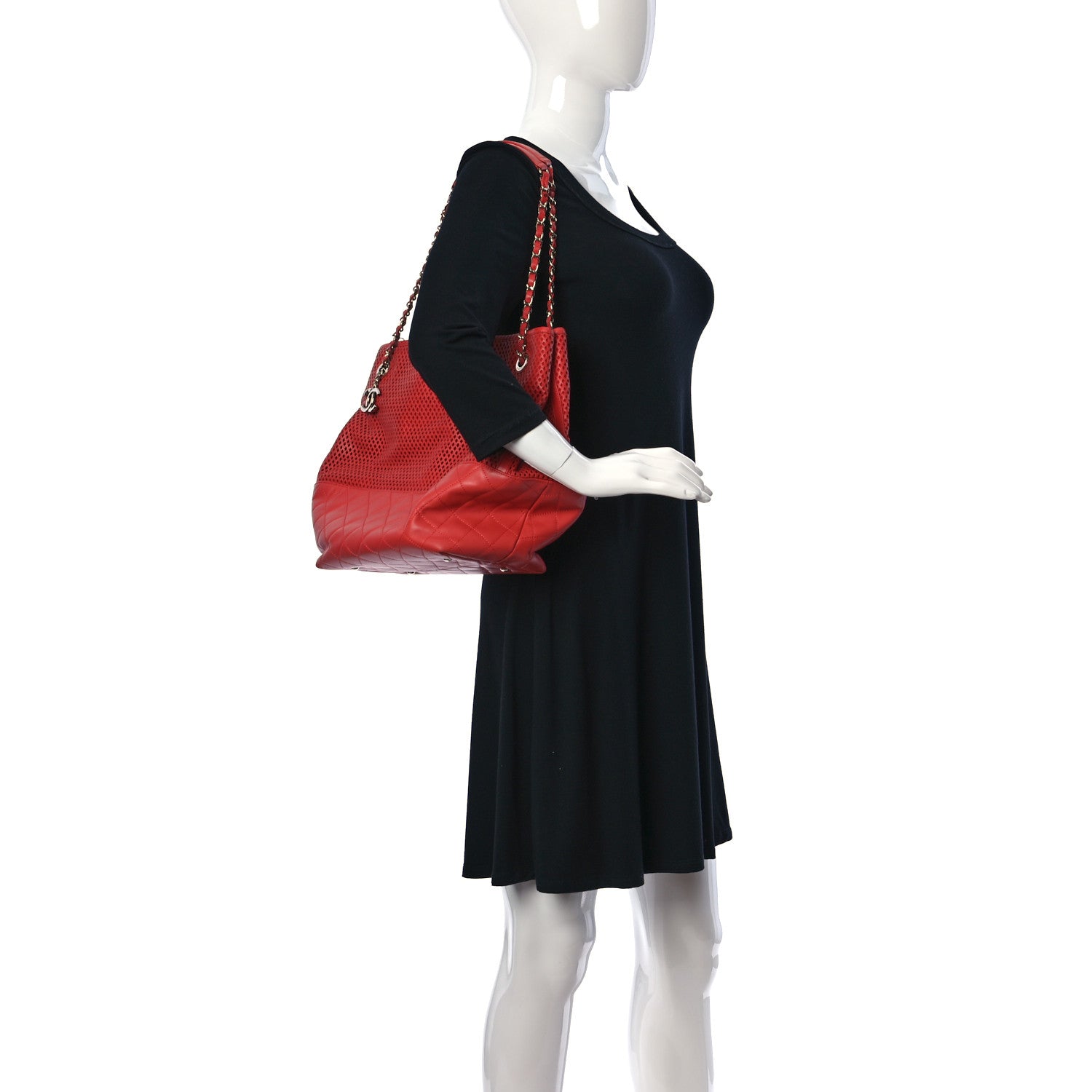 Chanel Calfskin Perforated Up In The Air North South Tote Red 2 of 10