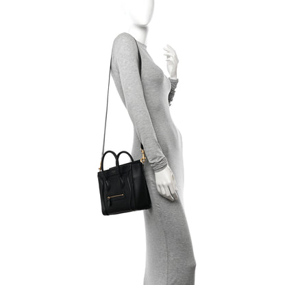 Celine Smooth Calfskin Nano Luggage Black 2 of 18